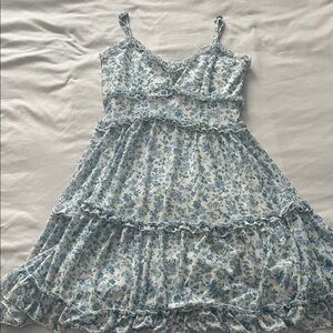 Tilly's Blue and White Floral Mini Dress